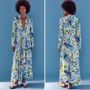 Farm Rio Off-White Macaw Flight Maxi Dress